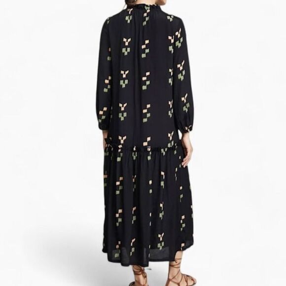 Rachel Pally Black Midi Dress with Floral Accents - Picture 3 of 13